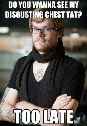 hipster-barista-disgusting-chest-tattoo